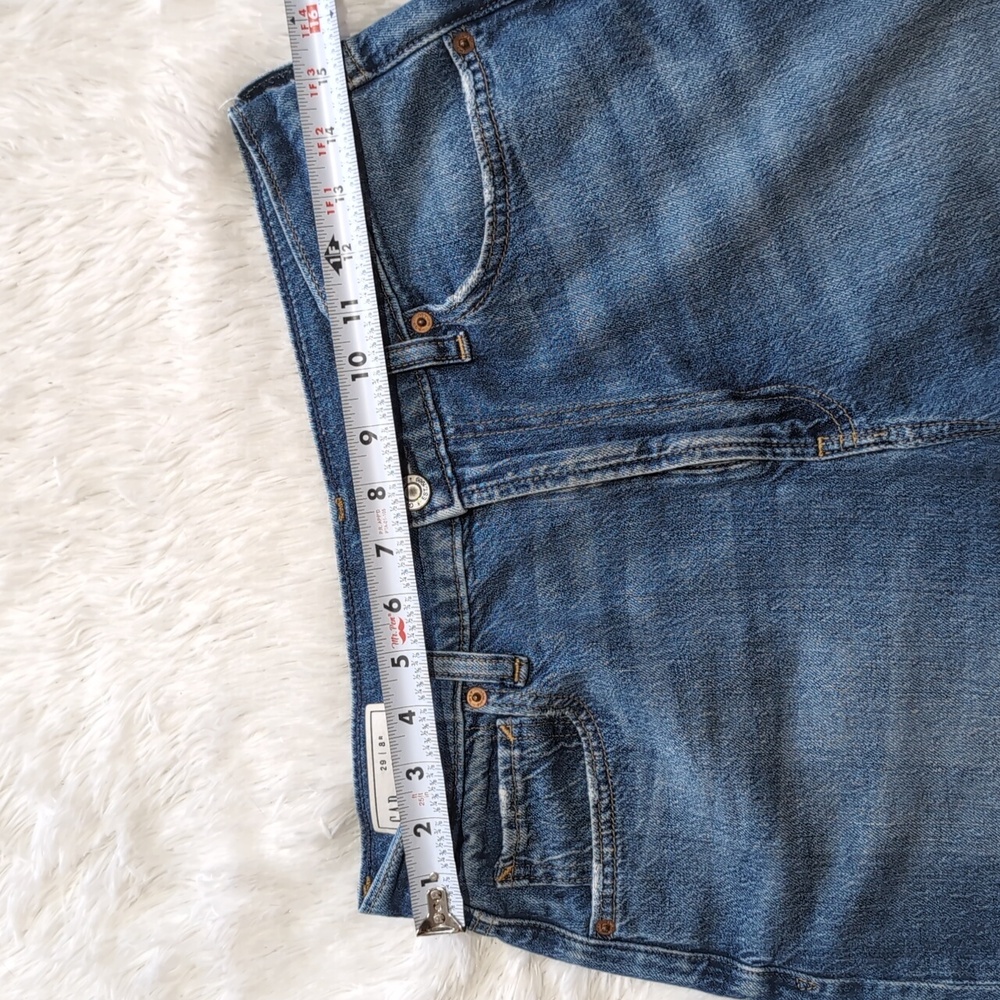 Gap Loose Fit High Rise Frayed Hem Blue Denim Crop Jeans Size 29 - Picture 10 of 13